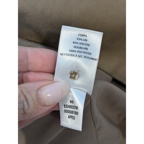 OPEN EDIT Women's Size Small Brown Academia Unstructured Linen Blend Blazer $79 - Picture 7 of 9